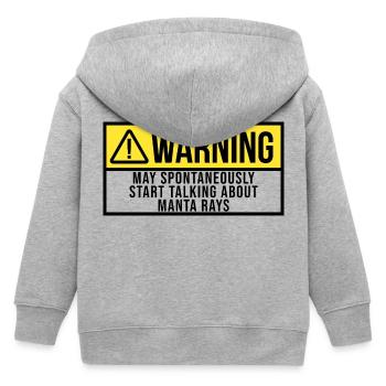 Manta Ray - Kids Organic Zip-up Hoodie by Stanley/Stella - heather grey - Back