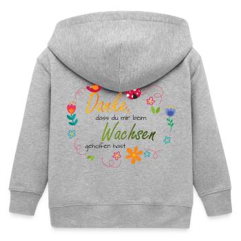 Couronne de fleurs - Fleurs colorées - Oiseau - Coccinelle - Veste à capuche enfant bio Stanley/Stella - gris chiné - Dos
