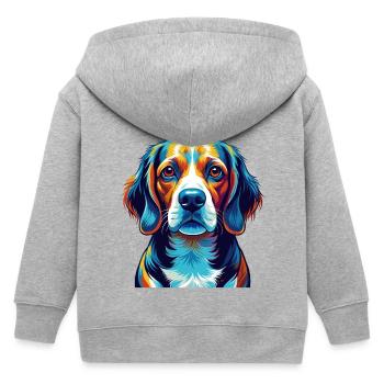 Beagle Harrier Hunderasse Bunte Karikatur Kawaii - Kinder Organic Kapuzenjacke Mini Cultivator von Stanley/Stella - Grau meliert - Hinten