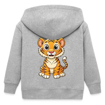 Bengal Tiger Cartoon Figur Kawaii Clipart - Kinder Organic Kapuzenjacke Mini Cultivator von Stanley/Stella - Grau meliert - Hinten