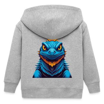 Basilisk Bunte Kawaii Cartoon Figur Clipart - Kinder Organic Kapuzenjacke Mini Cultivator von Stanley/Stella - Grau meliert - Hinten