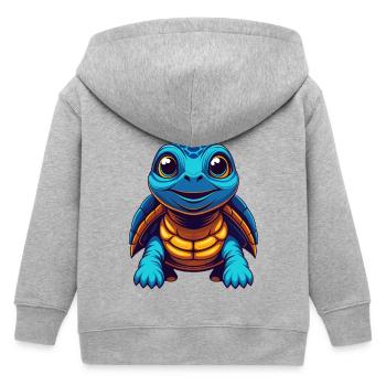 Schildkröte Bunte Kawaii Cartoon Figur Clipart - Kinder Organic Kapuzenjacke Mini Cultivator von Stanley/Stella - Grau meliert - Hinten