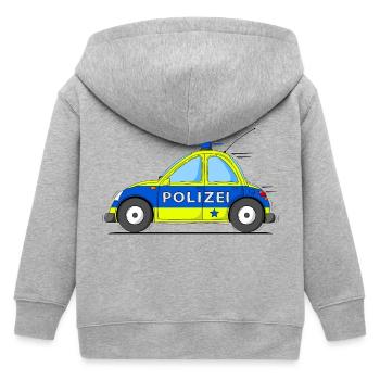 Police Car Blue Yellow - Kids Organic Zip-up Hoodie by Stanley/Stella - heather grey - Back