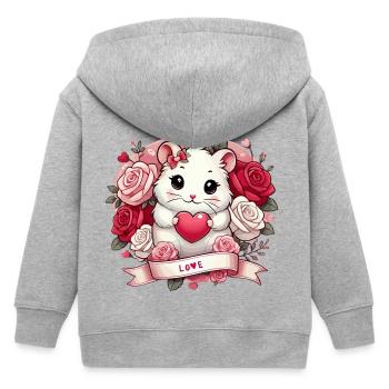 Romantischer Hamster mit Rosen - Kinder Organic Kapuzenjacke Mini Cultivator von Stanley/Stella - Grau meliert - Hinten