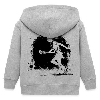 Lacrosse Spielerin - Kinder Organic Kapuzenjacke Mini Cultivator von Stanley/Stella - Grau meliert - Hinten