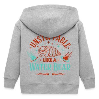 Unstoppable as a tardigrade - Kids Organic Zip-up Hoodie by Stanley/Stella - heather grey - Back