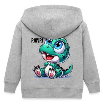 T-Rex Baby Dino Babydino Dinobaby Geschenk - Kinder Organic Kapuzenjacke Mini Cultivator von Stanley/Stella - Grau meliert - Hinten