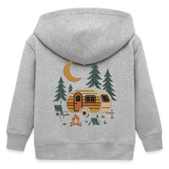 Conception de scène de camping nocturne - Veste à capuche enfant bio Stanley/Stella - gris chiné - Dos