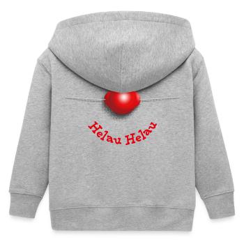 Clownsnase – Helau Helau - Kinder Organic Kapuzenjacke Mini Cultivator von Stanley/Stella - Grau meliert - Hinten
