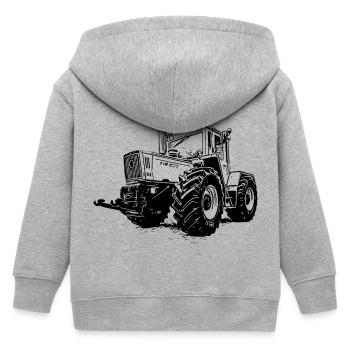 Der Grüne Koloss - Kinder Organic Kapuzenjacke Mini Cultivator von Stanley/Stella - Grau meliert - Hinten