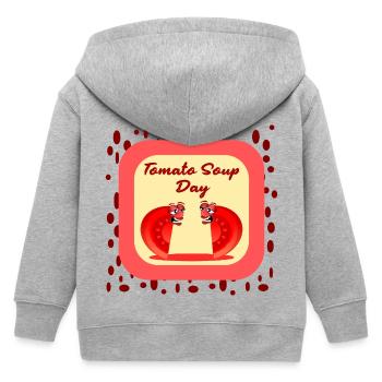 Journée amusante de soupe aux tomates - Veste à capuche enfant bio Stanley/Stella - gris chiné - Dos