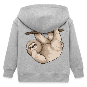 Charmantes Faultier, das den Ast umarmt - Kinder Organic Kapuzenjacke Mini Cultivator von Stanley/Stella - Grau meliert - Hinten