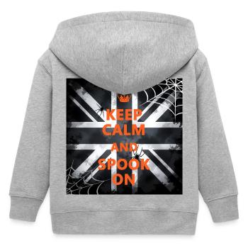 Keep Calm Spook On - Kids Organic Zip-up Hoodie by Stanley/Stella - heather grey - Back