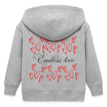 Endlose Liebe - Herzen Schwarm  - Kinder Organic Kapuzenjacke Mini Cultivator von Stanley/Stella - Grau meliert - Hinten