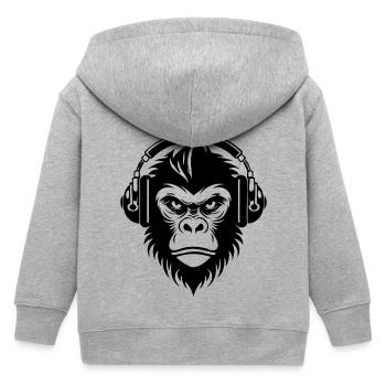 Chemise Grunge Monkey Head Rock Vibes Edition - Veste à capuche enfant bio Stanley/Stella - gris chiné - Dos