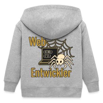 Web Developer - Halloween 2025 - Kids Organic Zip-up Hoodie by Stanley/Stella - heather grey - Back