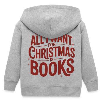 Christmas Wish Books - Kids Organic Zip-up Hoodie by Stanley/Stella - heather grey - Back
