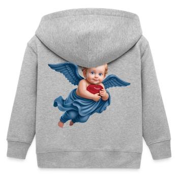 CUPID CHERUB #1 – Frieden & Liebe - Kinder Organic Kapuzenjacke Mini Cultivator von Stanley/Stella - Grau meliert - Hinten