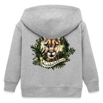 Woodwalkers Carag In Tiergestalt & Schriftzug - Kinder Organic Kapuzenjacke Mini Cultivator von Stanley/Stella - Grau meliert - Hinten