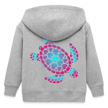 Love Turtle Summer - Kinder Organic Kapuzenjacke Mini Cultivator von Stanley/Stella - Grau meliert - Hinten