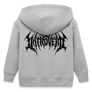 introvert - Kids Organic Zip-up Hoodie by Stanley/Stella - heather grey - Back
