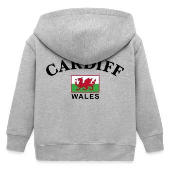 Cardiff, Pays de Galles - Veste à capuche enfant bio Stanley/Stella - gris chiné - Dos