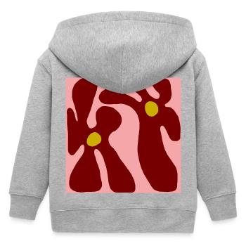 Rote Blumen Minimalistisches Design - Kinder Organic Kapuzenjacke Mini Cultivator von Stanley/Stella - Grau meliert - Hinten