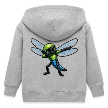 Dabbing Libelle - Kinder Organic Kapuzenjacke Mini Cultivator von Stanley/Stella - Grau meliert - Hinten