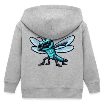 Dabbing Libelle - Kinder Organic Kapuzenjacke Mini Cultivator von Stanley/Stella - Grau meliert - Hinten
