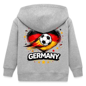 Graphique du cœur du football allemand - Veste à capuche enfant bio Stanley/Stella - gris chiné - Dos