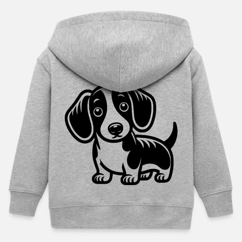 Teckel - Veste à capuche enfant bio Stanley/Stella - gris chiné