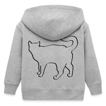 Chat dessin silhouette chat cadeau de miaou - Veste à capuche enfant bio Stanley/Stella - gris chiné - Dos