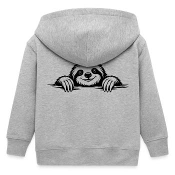Faultier in chilliger Pose - Kinder Organic Kapuzenjacke Mini Cultivator von Stanley/Stella - Grau meliert - Hinten