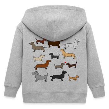 super süße Dackel , Geschenkidee - Kinder Organic Kapuzenjacke Mini Cultivator von Stanley/Stella - Grau meliert - Hinten