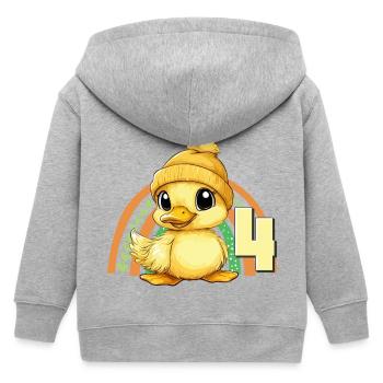 4. Geburtstag Ente Regenbogen Süß Niedlich - Kinder Organic Kapuzenjacke Mini Cultivator von Stanley/Stella - Grau meliert - Hinten