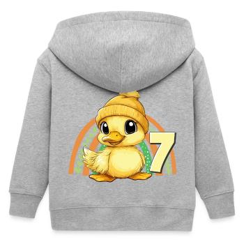 7. Geburtstag Ente Regenbogen Süß Niedlich - Kinder Organic Kapuzenjacke Mini Cultivator von Stanley/Stella - Grau meliert - Hinten