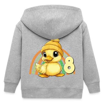 8. Geburtstag Ente Regenbogen Süß Niedlich - Kinder Organic Kapuzenjacke Mini Cultivator von Stanley/Stella - Grau meliert - Hinten