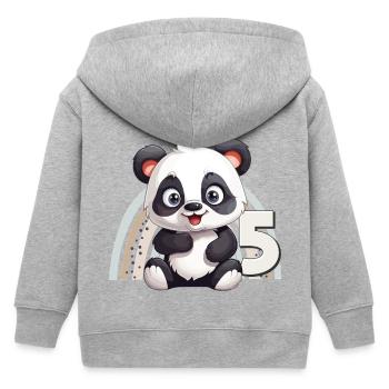 5ème anniversaire Panda Ours Arc-en-ciel Mignon Mignon - Veste à capuche enfant bio Stanley/Stella - gris chiné - Dos