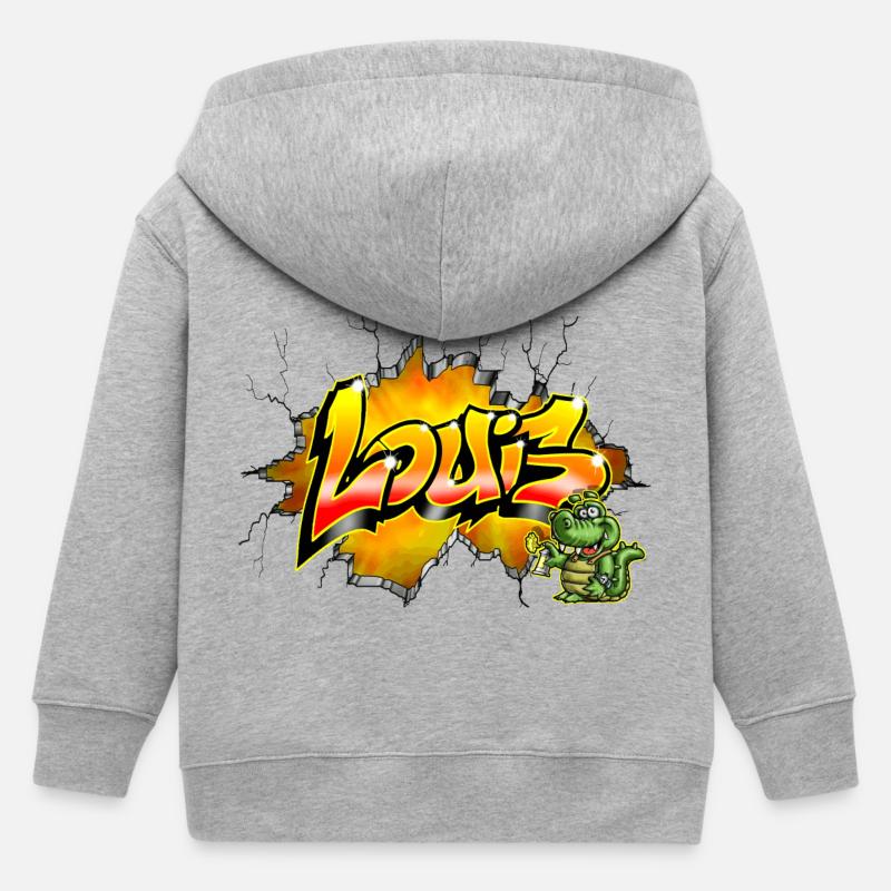 Louis Graffiti - Veste à capuche enfant bio Stanley/Stella - gris chiné