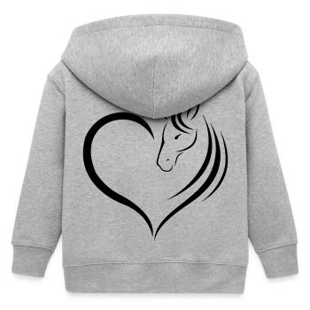 Amants de cheval - Chemise mignonne pour les filles - Veste à capuche enfant bio Stanley/Stella - gris chiné - Dos