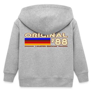 Originale 88er Vintage-Streifen - Kinder Organic Kapuzenjacke Mini Cultivator von Stanley/Stella - Grau meliert - Hinten