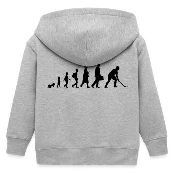 Development of field hockey - Kids Organic Zip-up Hoodie by Stanley/Stella - heather grey - Back