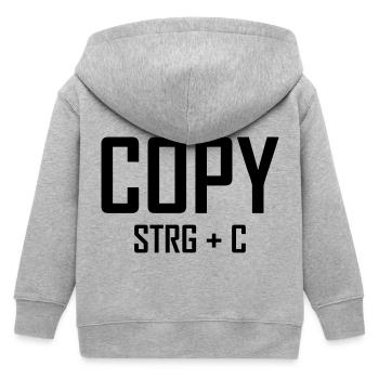 Copy Strg C - Vater Sohn Shirt - Kinder Organic Kapuzenjacke Mini Cultivator von Stanley/Stella - Grau meliert - Hinten