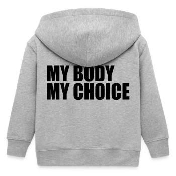 My body my choice - Kids Organic Zip-up Hoodie by Stanley/Stella - heather grey - Back