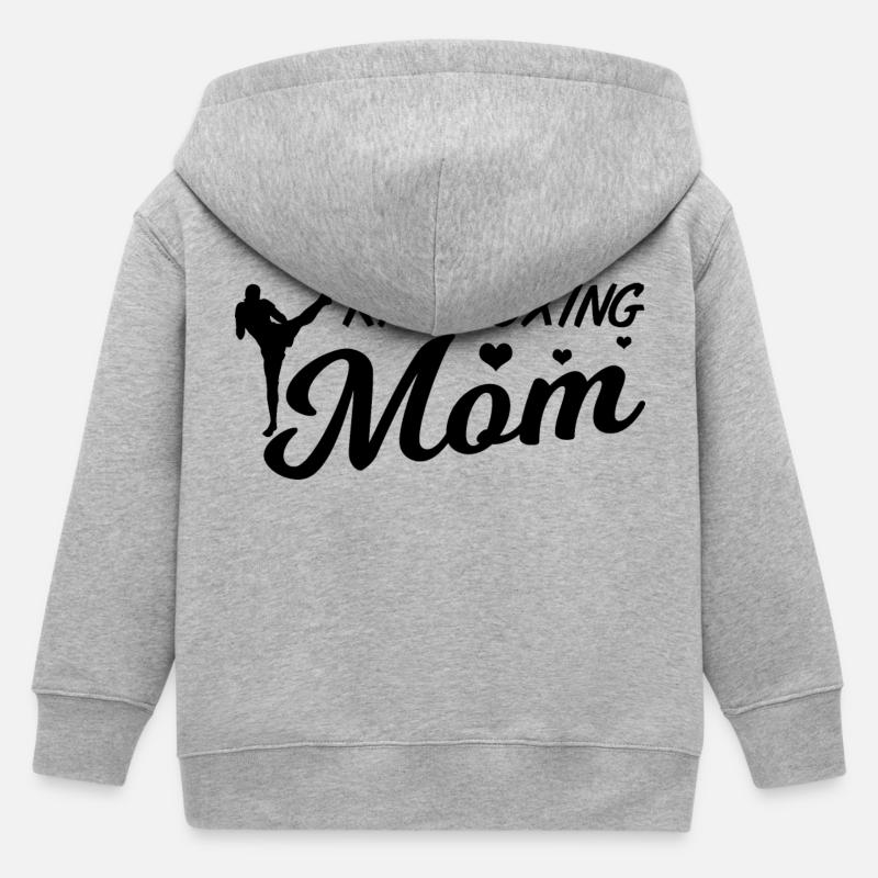 Maman kickboxeuse - Veste à capuche enfant bio Stanley/Stella - gris chiné