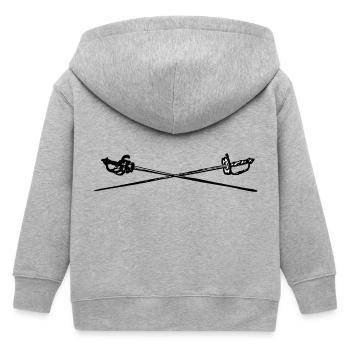 fencing fechten floret sword parry samurai12 - Kinder Organic Kapuzenjacke Mini Cultivator von Stanley/Stella - Grau meliert - Hinten