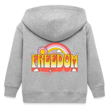 Freedom Freiheit Regenbogen Blume Vintage Retro - Kinder Organic Kapuzenjacke Mini Cultivator von Stanley/Stella - Grau meliert - Hinten