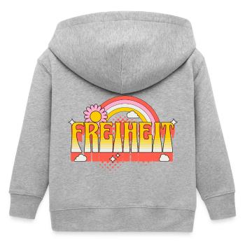 Freiheit Freedom Regenbogen Blume Vintage Retro - Kinder Organic Kapuzenjacke Mini Cultivator von Stanley/Stella - Grau meliert - Hinten