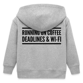 Angetrieben von Kaffee, Delays und Wi-Fi - Kinder Organic Kapuzenjacke Mini Cultivator von Stanley/Stella - Grau meliert - Hinten