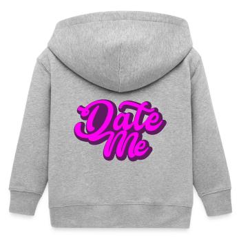 Date Me | present - Kids Organic Zip-up Hoodie by Stanley/Stella - heather grey - Back